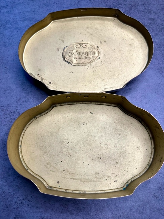 Vintage Schrafft's Brass Candy Tin Boston MA - Picture 3 of 5